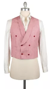Luigi Borrelli Red Wool Micro-Houndstooth Vest - 38/48 - (LBVEST170240) - Picture 1 of 4