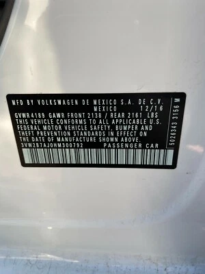 2017 VOLKSWAGEN JETTA S 1.4L GLOVE BOX STORAGE COMPARTMENT OEM 33k - Image 1 of 4