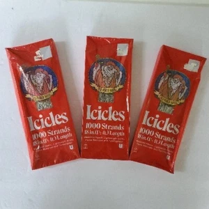 Woolworth Icicles 3 Pack Tinsel 18" 1000 Strand Old World Santa Flame Retardant - Picture 1 of 2