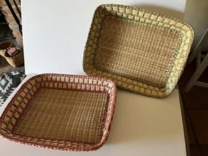 Baskets Rectangle Red green 16x13x2” - Picture 1 of 6