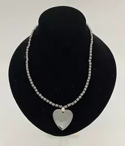 Collar de hematita natural con colgante de 18 "CORAZÓN GRANDE - Imagen 1 de 3