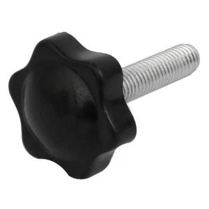 M8 x 35 mm filetto maschio plastica testa stella vite morsetto maniglia manopola impugnatura nero - Foto 1 di 3