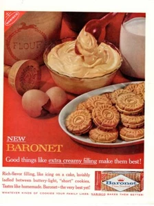 Vintage advertising print FOOD NABISCO new Baronet cookies taste homemade 1961 - Picture 1 of 1