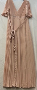 ASOS Maxi Dress Womens Size 10 Pink Maternity Bridesmaid Flutter Sleeve Satin - Picture 1 of 8