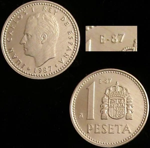 *GUTSE* JCI-2, 1 PESETA 1987 E-87, III EXP. NACIONAL DE NUMISMÁTICA, B.O., PROOF - Picture 1 of 3
