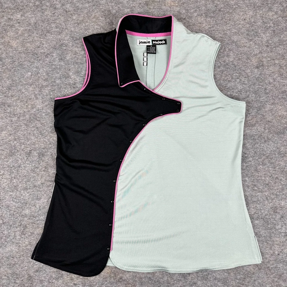 Camiseta sin mangas Jamie Sadock verde negro rosa adornada para mujer mediana M Foto 1 de 4