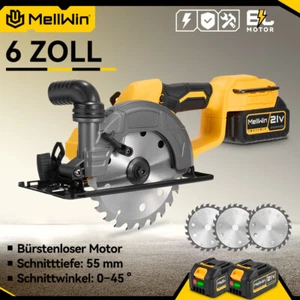 21V Akku Handkreissäge Kabellos Kreissäge Säge 150mm mit 0/2 Akku & Ladegerät - Bild 1 von 14
