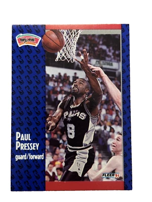 Excellent: Vintage 1991-92 FLEER Paul Pressey San Antonio Spurs Trading Card - Image 1 of 2