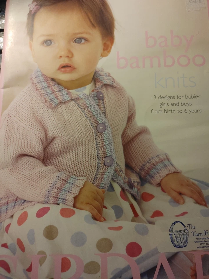 Sirdar Baby Bamboo Knits Knitting Pattern Book nb-6 Cardigan Hoodie Boy Girl X5 - Image 1 of 1