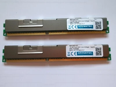 32GB 2x16GB Hypertec  Dual rank- Low Voltage - registered  ECC DDR3 - Image 1 of 3