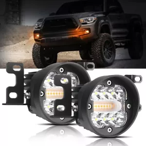 Luz antiniebla LED AUXBEAM 2X 3" ámbar blanco estroboscópica para Toyota 4Runner Tacoma Tundra - Imagen 1 de 12