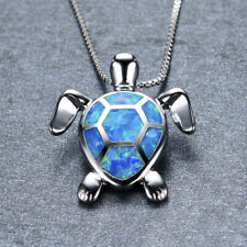 Cute Fire Opal Sea Turtle Pendant Choker Chain Necklace Women Jewelry Gift _f St