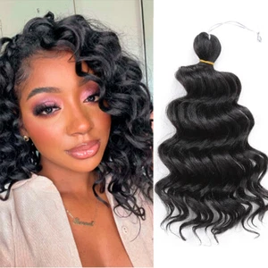 10" Short Ocean Wave Crochet Hair Afro Curls Ombre Wave Braiding Hair Extensions - Picture 1 of 46