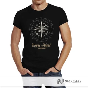 Herren T-Shirt Kompass Windrose Navigator Segeln Slim Fit Neverless® - Bild 1 von 3