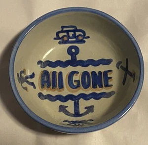 M.A. Hadley Pottery Vintage “All Gone” Cereal Bowl 5” Hand Painted Nautical - Picture 1 of 5