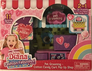 Carro de dulces de algodón Love Diana para aseo de mascotas 2 en 1 tienda emergente/11 piezas sorpresa! - Imagen 1 de 5