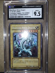 CGC 9.5 Yugioh FL1-EN001 Blue Eyes White Dragon Secret Rare 2005 Limited Edition - Picture 1 of 2