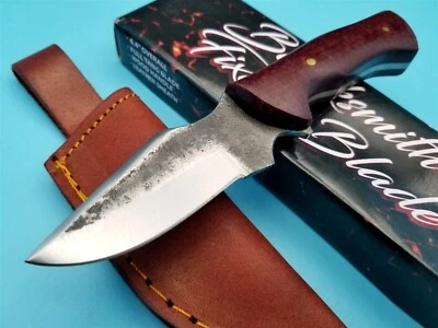 Кузнечный нож Skinner из углеродистой стали с фиксированным лезвием накладным монтажом с ножнами 6,5 дюйма оригинальный - Изображение 1 из 4