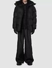 $546 RAINS Men's Black Boxy Lined Hooded Puffer Parka Jacket Coat Size XS