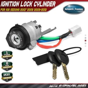 Ignition Lock Cylinder Zamak 5 w/Keys for Kia Sedona 2007-2012 with Immobilizer - Bild 1 von 9