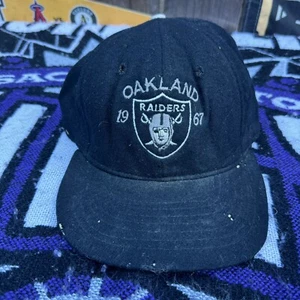 Size 7 1/8 - Vtg Oakland Raiders Hat Cap Snap Back Roman Pro Wool Mens ‘80s - Picture 1 of 8