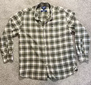 Arnold Palmer Shirt Mens L Green White Button Up Golfing Long Sleeve Pocket - Picture 1 of 11