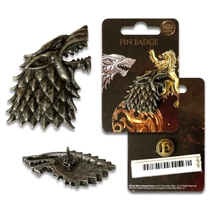 Official Game Of Thrones Stark Direwolf Crest Tie Lapel Pin Badge Merchandise - Picture 1 of 2