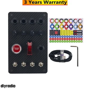 SIMPUSH Aluminum Alloy Racing SIM Button Box for SIMAGIC FANATEC THRUSTMASTER