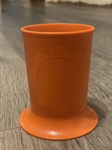 Vintage Tupperware #1318 Little Diner Footed Flower Sippy Cup Orange ~ No Lid - Picture 1 of 6