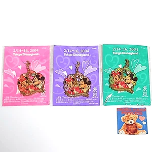 Lot3 Tokyo Disney Land Valentine's Day Charm Set Mickey Minne Rare 2004 Japan JP - Picture 1 of 15