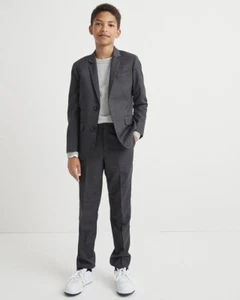 CREWCUTS 8 Charcoal 100% Wool Dress Pants Adjustable Waistband - Picture 1 of 8