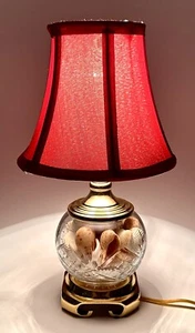 Seltene kleine Glas Tischlampe mit Muscheln - Bild 1 von 5