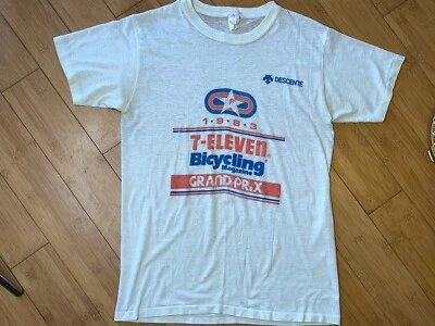 Camiseta de bicicleta vintage para hombre pequeña Descente 7-eleven 7-11 Gran Premio de ciclismo 1983 Foto 1 de 4