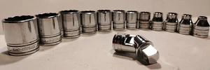 13pc. Snap On USA SAE 12pt. Shallow Socket Set (F) 3/8" Drive,Free Shipping - Picture 1 of 11