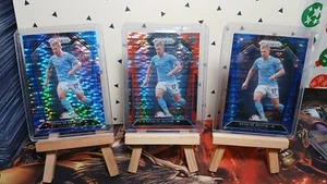 KEVIN DE BRUYNE 3 2020-21 Panini Prizm EPL  Red Pulsar Prizm Belgium Blue Prizm - Picture 1 of 2