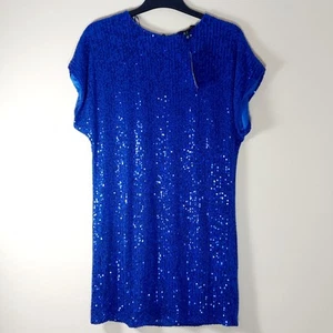 New Look Sequin Dress, Royal Blue, Party Dress, Lined, Size 12, New - Picture 1 of 8