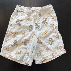 Zara White Floral Print Shorts - Size 30 EUR 38 MEX 30, Cotton Blend - Picture 1 of 8