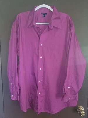 Camisa de vestir Croft & Barrow para hombre con botones manga larga púrpura XXL 18 1/2 - 19 34-35 Foto 1 de 4