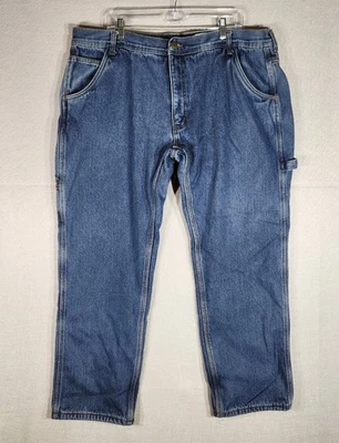 KEY Mens Fleece Lined Carpenter Blue Jeans SIZE 41×29   Insulated Cargo Jeans - Image 1 of 4