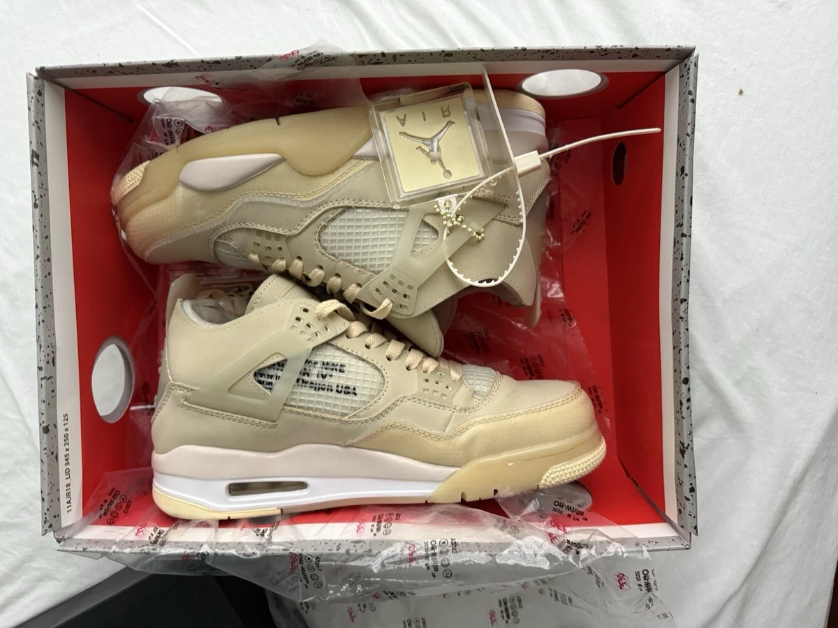 Off-White × Nike Air Jordan 4 SP Off-White × Air Jordan 4 SP Sail CV9388-100 Women's Size | eBay