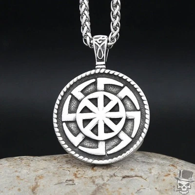 Sculpt Rings™ Halskette mit slawischem Kolovrat-Anhänger aus Edelstahl 316L... - Bild 1 von 4