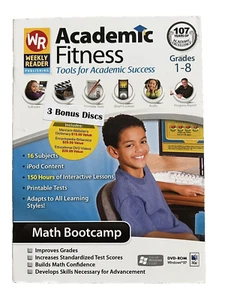 WR Weekly Reader Academic Fitness Math Bootcamp DVD-ROM Grades 1-8 Windows Mac - Imagen 1 de 2