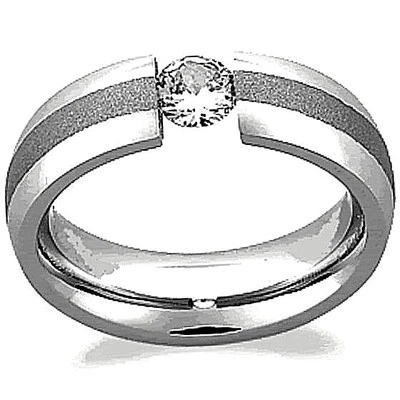 ANILLO TITANIO TENSIÓN ALTAMENTE PULIDO CON ACENTO CEPILLADO, talla 9 Foto 1 de 4