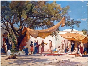 Slave Market H. Corrodi Girl People Tile Mural Kitchen Backsplash Marble Ceramic - Picture 1 of 14