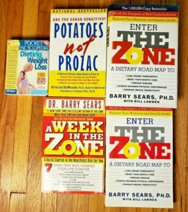Lot of (5) Bestselling Health/Diet Books: The Zone, Potatoes not Prozac, eDiets+ - Imagen 1 de 10