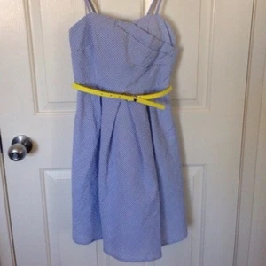 Preppy Stripe Dress with Yellow Belt Size XS BRAND NEW WITH TAG - Picture 1 of 2