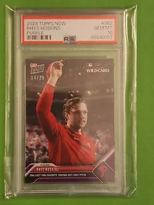 2023 Topps Now - NL Wild Card Purple #962 Rhys Hoskins 14/25 PSA 10 - Pop 1 - Picture 1 of 4