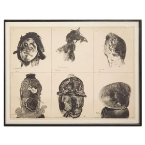Gerahmte Lithographie von Jose Luis Cuevas kleine Auflage - Bild 1 von 2