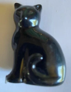 Vintage Nähen Figur Tasche 36" Einziehband Maß sitzende schwarze Katze Avon - Bild 1 von 5