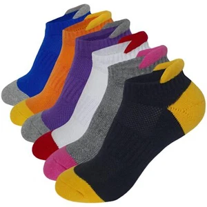 6 Pairs Women’s Cotton Cushioned Athletic Ankle Socks Tab Low-Cut Size 6-9 - Picture 1 of 7